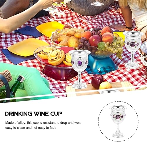 Miniatura 4 de Copas de copa de aleación de 2 uds. Copas de copa de vino tinto, copa de metal gótica, elegante copa de vino, copa de vino, copa retro, delicada,
