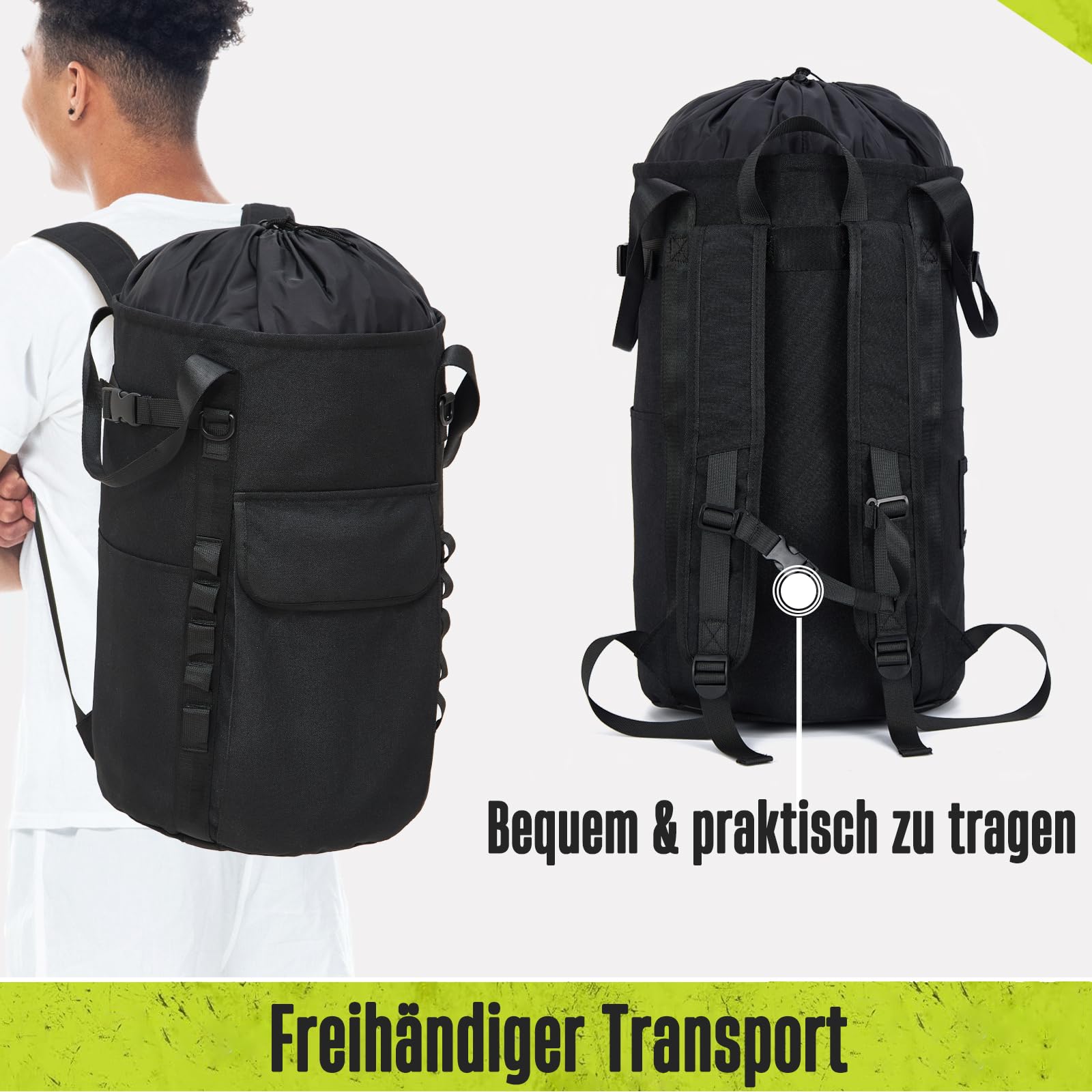 Arborist-Seiltasche, 35L Baumkletter-Seilsack, Baumpflege-Ausrüstungs-Eimer-Rucksack, Arborist-Baumklettern Ausrüstung mit Seitentaschen, Robuster Felskletter-Rucksack, Kletterausrüstung für Bäume