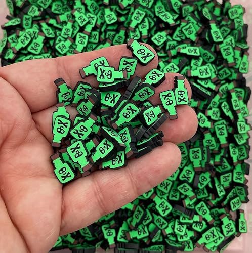 Polymer Clay Fake Sprinkles PKD2 Inedible Decoden Funfetti Jimmies Mix Resin Larger Green Poison Potion Bottle Halloween Potion G79 Container