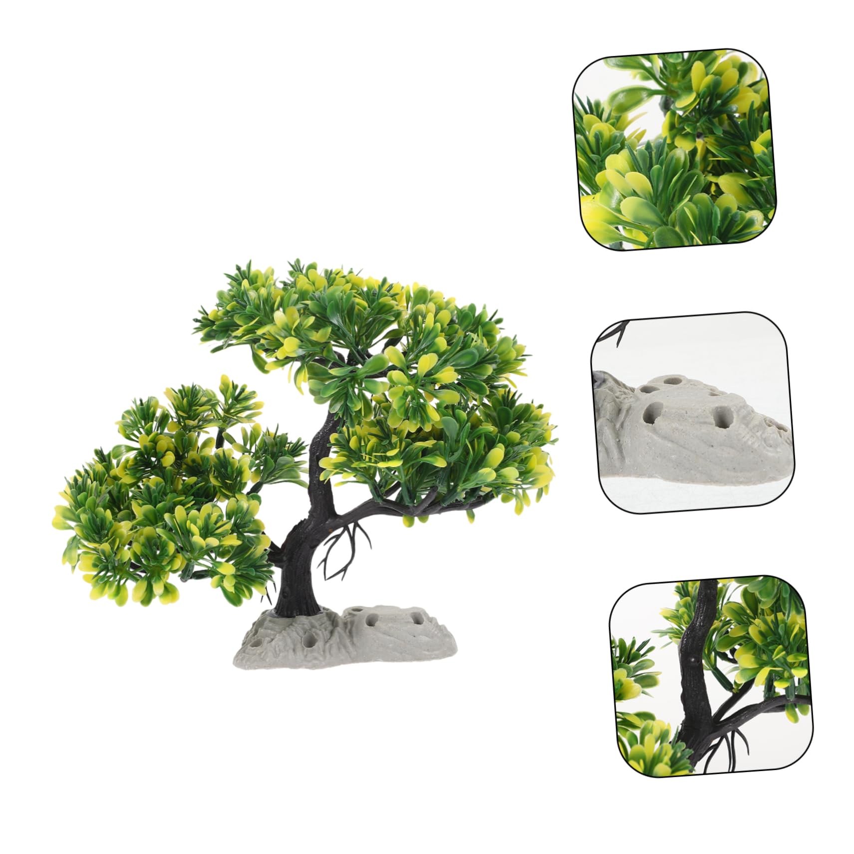 BESPORTBLE 3piezas Adorno Acuario Árbol De Pino Artificial para Decoración De Peceras Accesorios para Acuarios De Agua Dulce y Salada Fácil Instalación y Mantenimiento para Decorar El