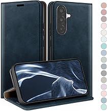 HUOUH Coque pour Samsung Galaxy A56 avec RFID Blocage Etui à Rabat en Cuir de Premium,Fentes pour Cartes,Coques de Case,Cover à Rabat pour Samsung A56 Portefeuille Bleu Foncé