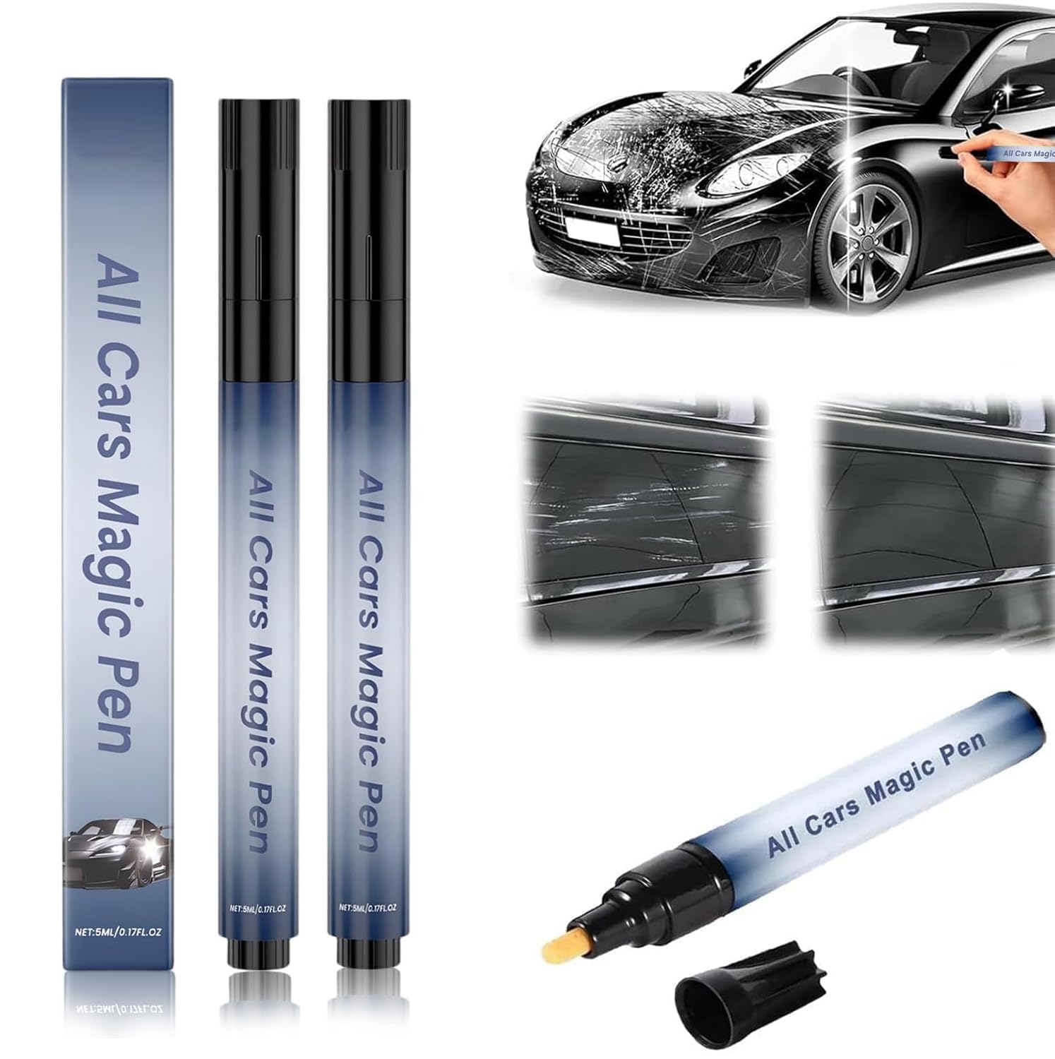 Photo 1 of Kurhuxtn All Cars Magic Pen, 2 PACKS Magic Car Scratch Removal Pen, Car Scratch Remover, Efficient and Durable, Suitable for All Types of Scratch