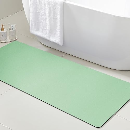 Miniatura 52 de ACCUMTEK Alfombrilla de Baño Ultrafina, Alfombrillas Antideslizantes de Espesor Reforzado para Debajo de la Puerta, Alfombras de Baño 2-gris