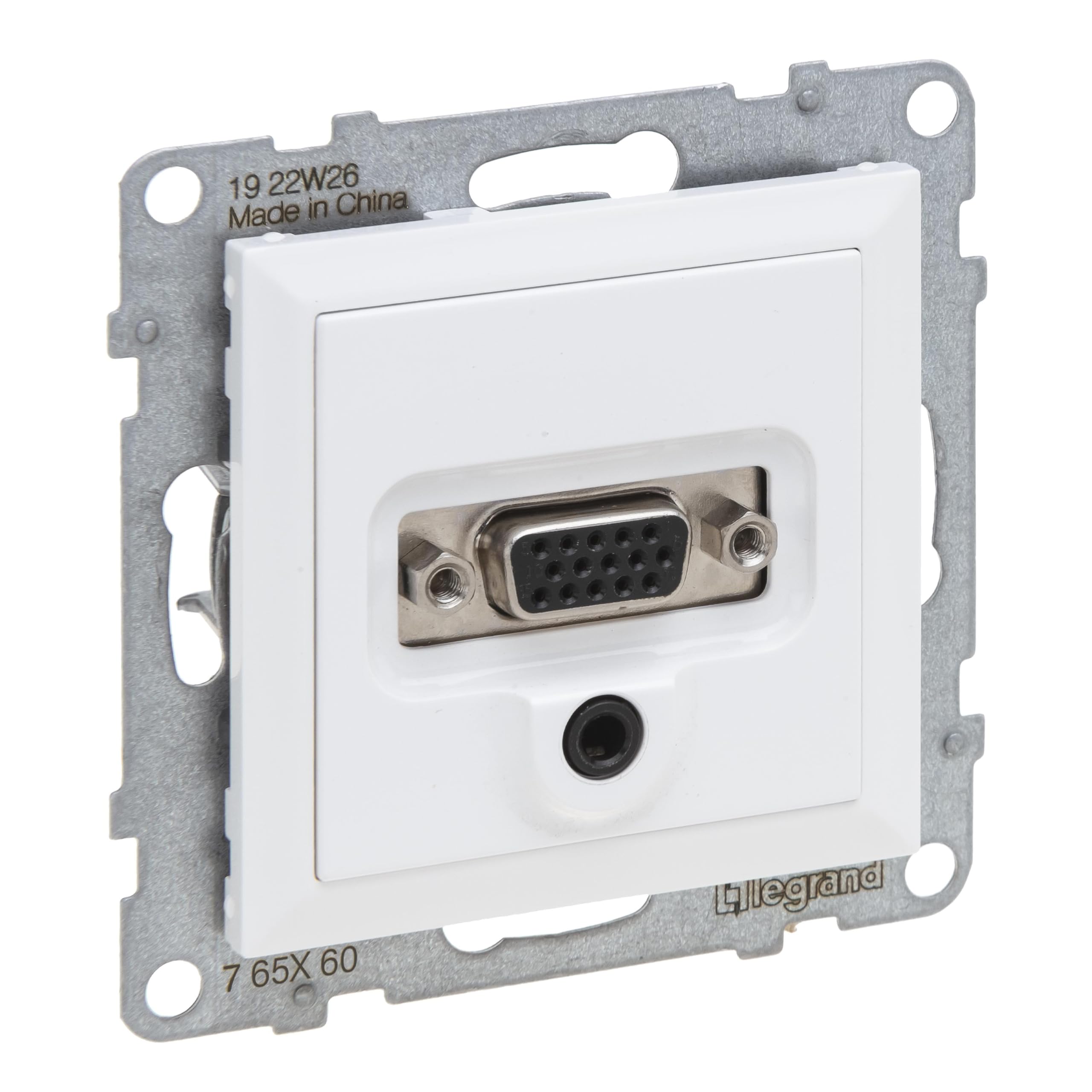 LEGRAND, Seano HD15 Connection Unit + 3 mm Jack, Insert Including Cover, Screw Terminals, Colour: Ultra White, 765160