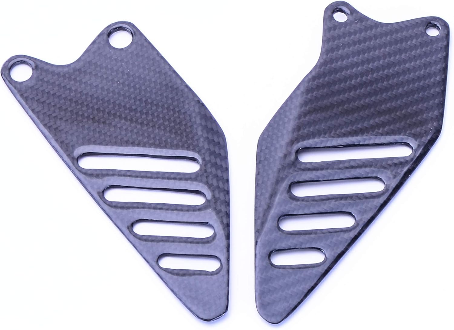 Bestem Carbon Fiber Heel Guards Foot Peg Plates Twill Weave for Kawasaki ZX6R 2009-2016