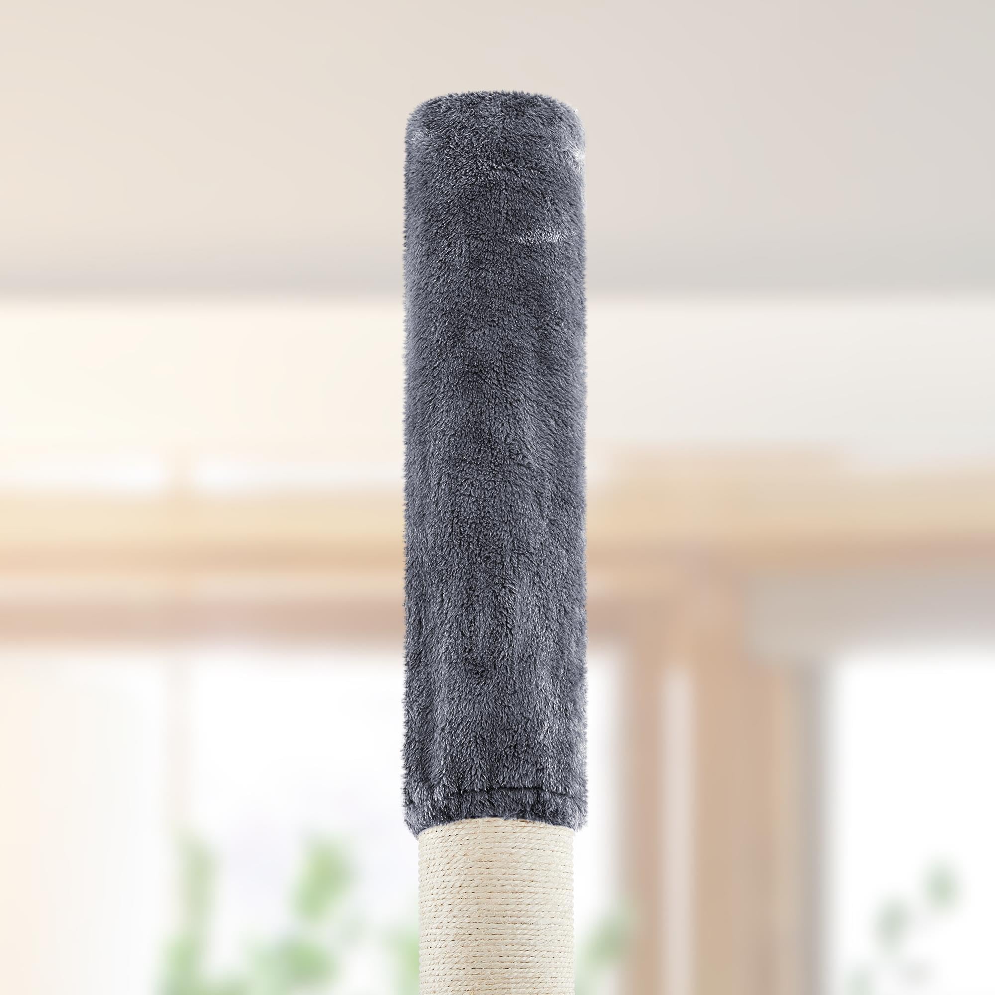 Abician Arbre à Chat du Plafond Poteau à griffer Réglable en Hauteur 226-265 cm avec Niche Chat Gris foncé