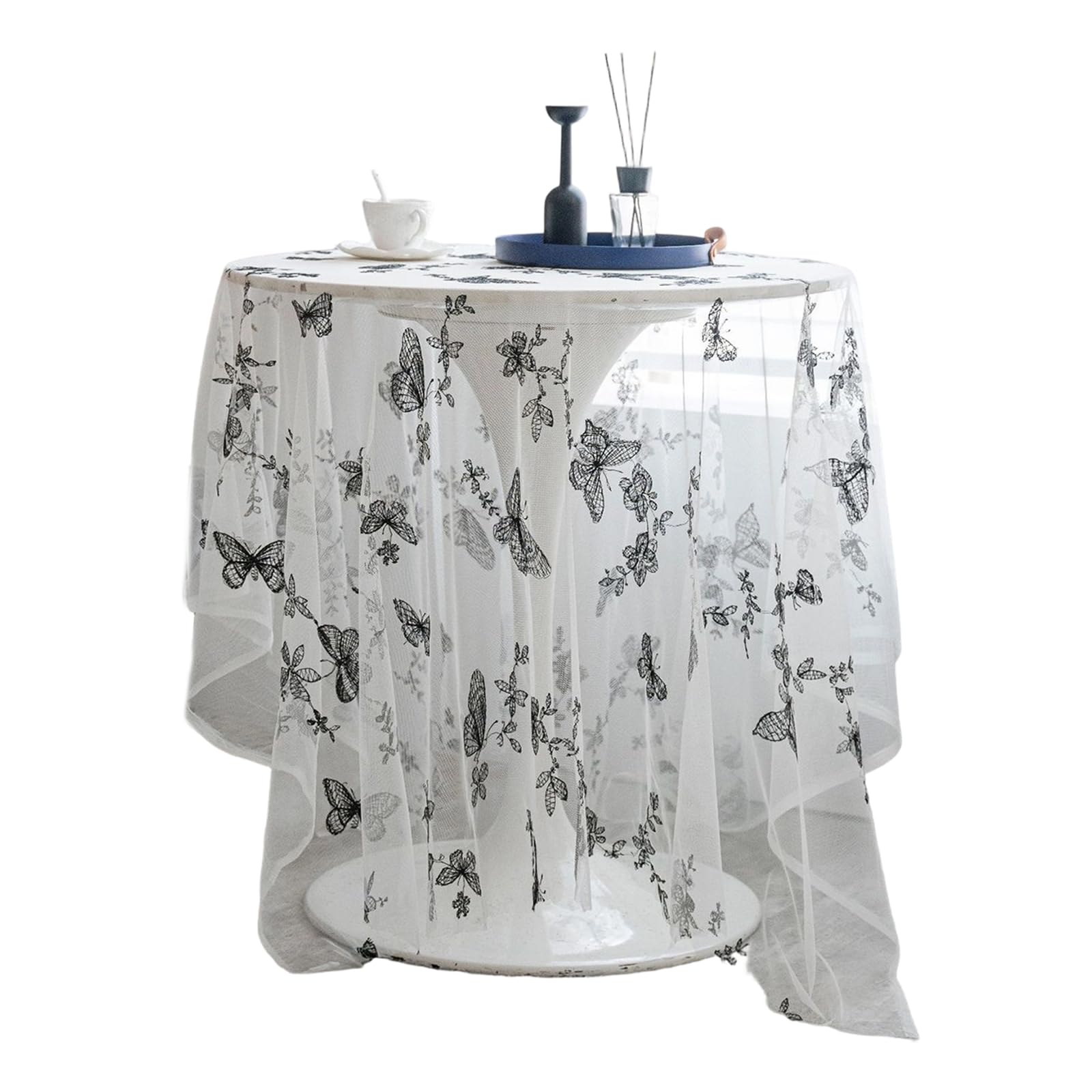 Tsophreniq Lace Embroidery Tablecloth Spill Home Use Any Season Sturdy Practical Dining Table Cover