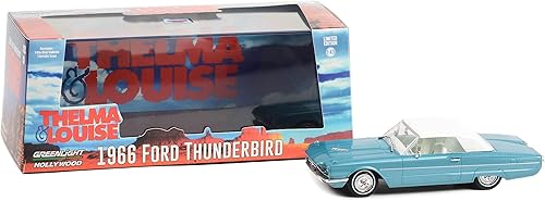 1966 Thunderbird Convertible (Top-Up) Azul claro Met. wWhite Interior Thelma & Louise (1991) "Hollywood 143 Modelo de automóvil fundido a presión