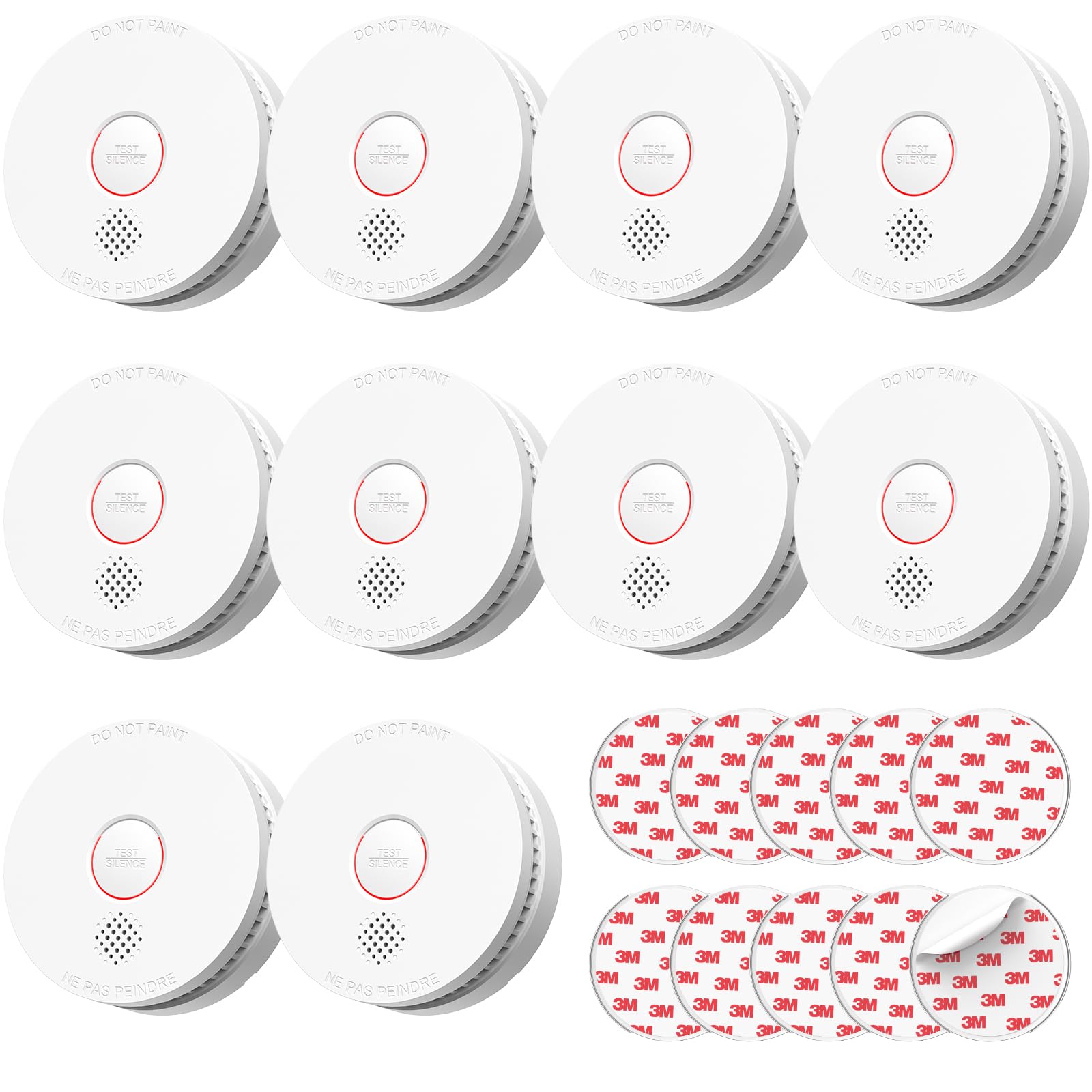 SITERLINK Smoke Detectors with 9V Replaceable Battery GS509A 10 Pack