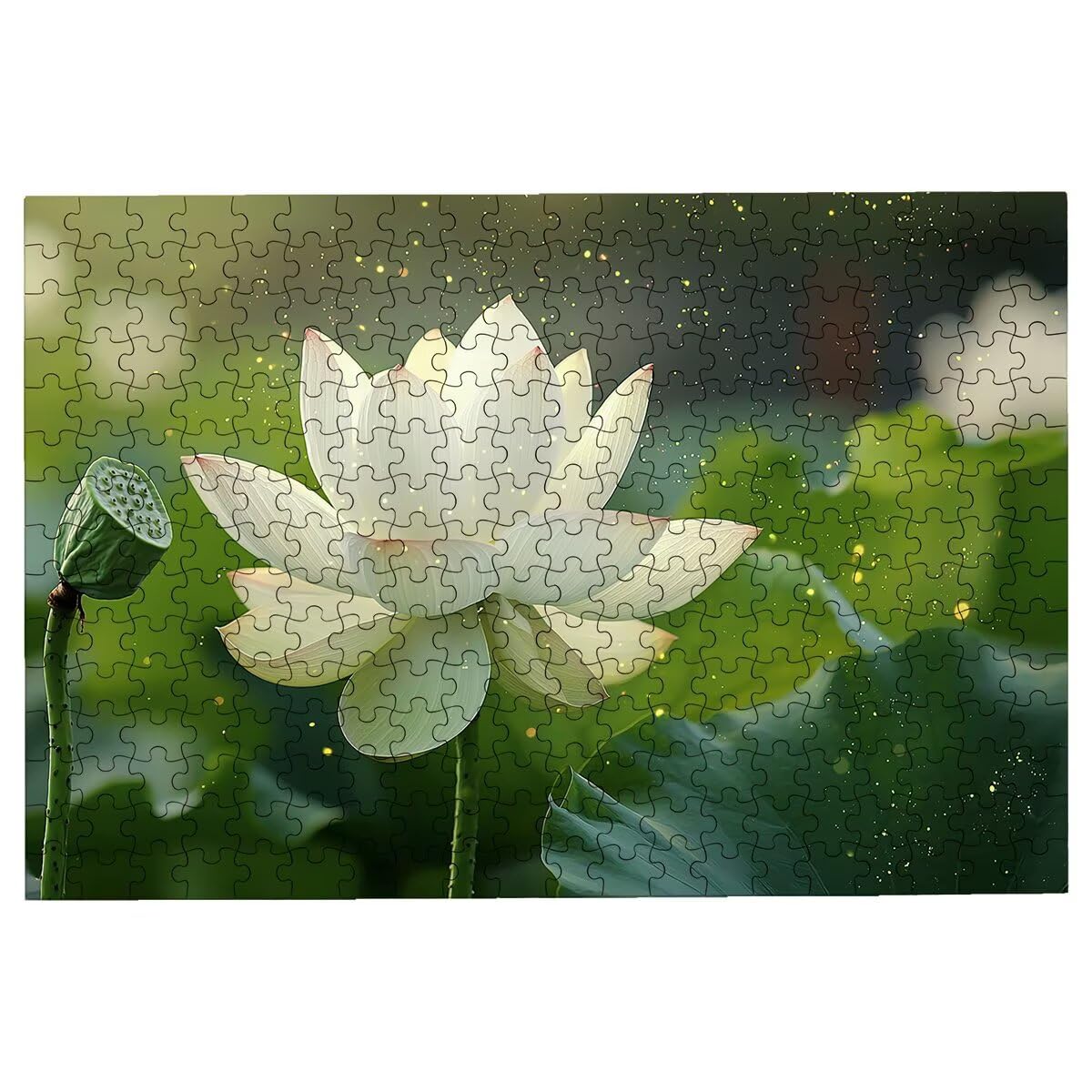 Puzzle 3000 sztuk lotosu, puzzle roślin, puzzle 3000 dorosłych, puzzle dla dorosłych z pudełkiem prezentowym, drewniane puzzle wyzwanie dla całej rodziny, oryginalne prezenty dla kobiet Decor -2760