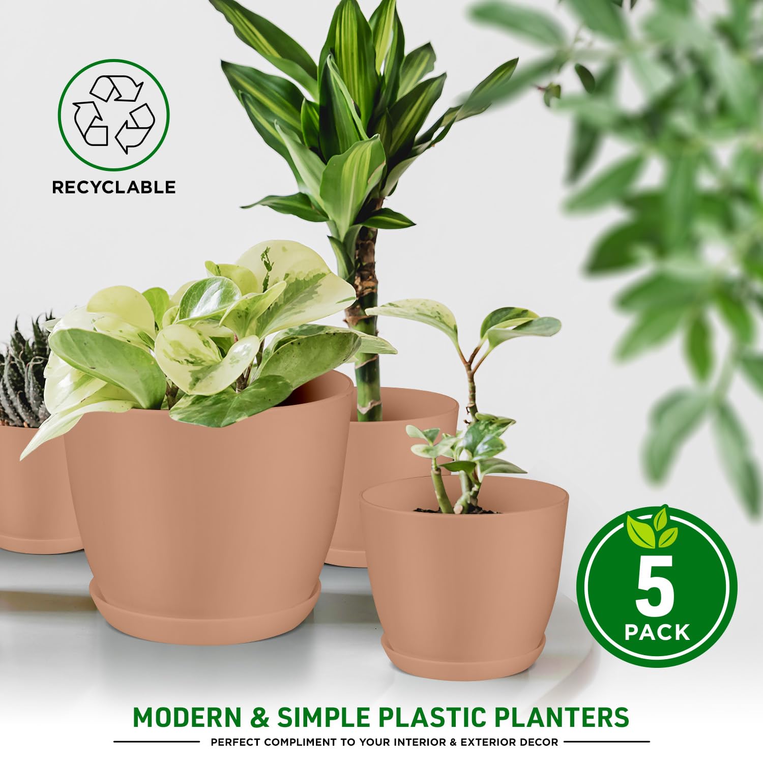 Lifemaster Plant Pot, Pink, Pack of of - Image 4