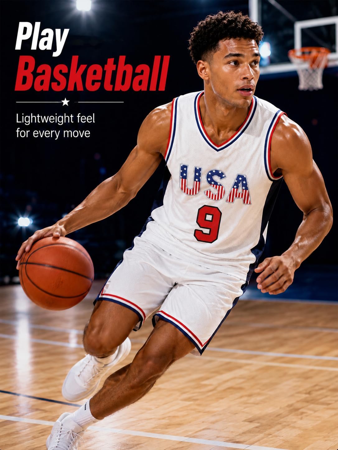 USA Basketball Jersey for Men Sleeveless Number Tank Top