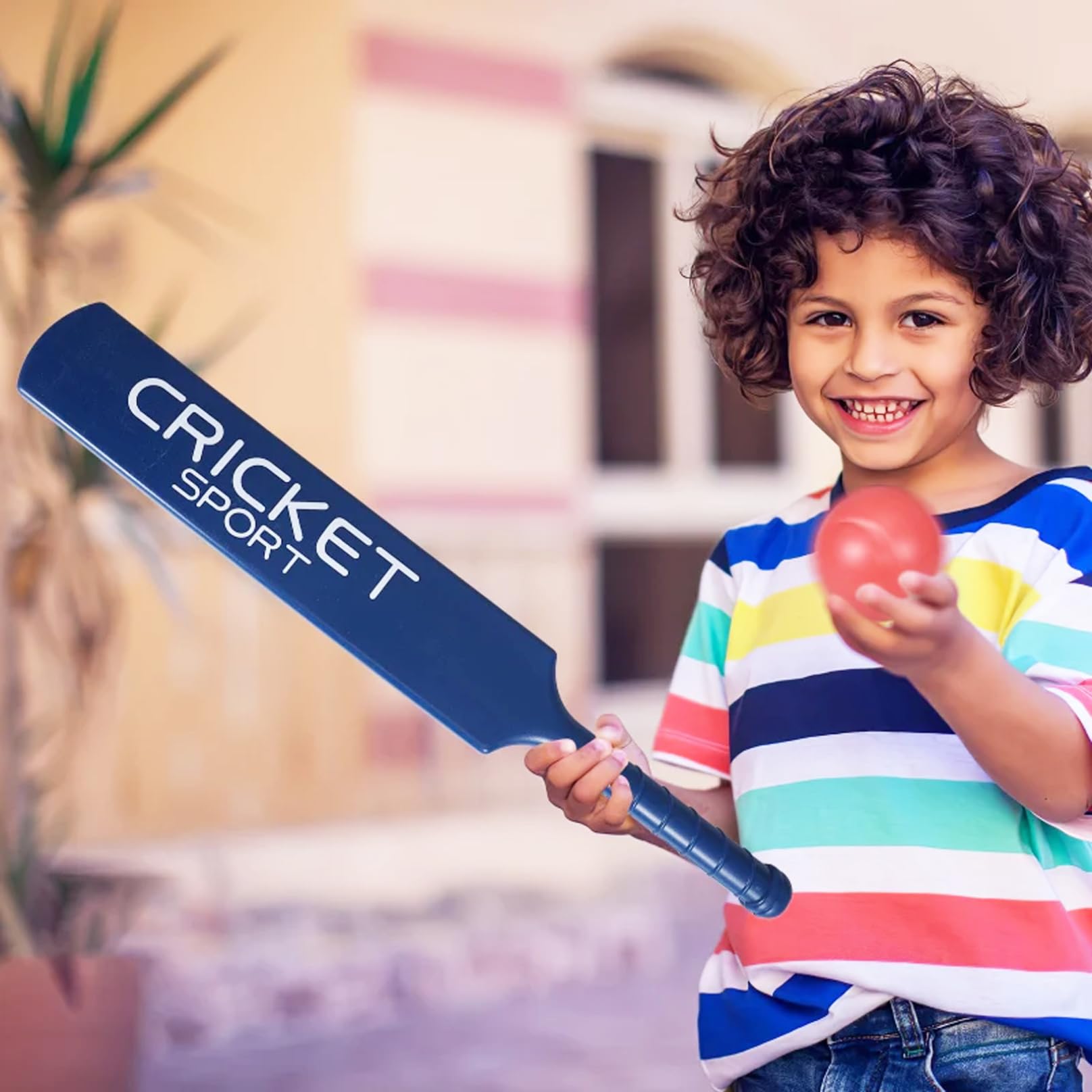 Set da Cricket per Bambini: Kit con Mazze da Cricket in ABS, 2 Palline, Gioco di interazione Genitore-Figlio per la casa da Giardino, sulla Spiaggia, dai 3 Anni in su