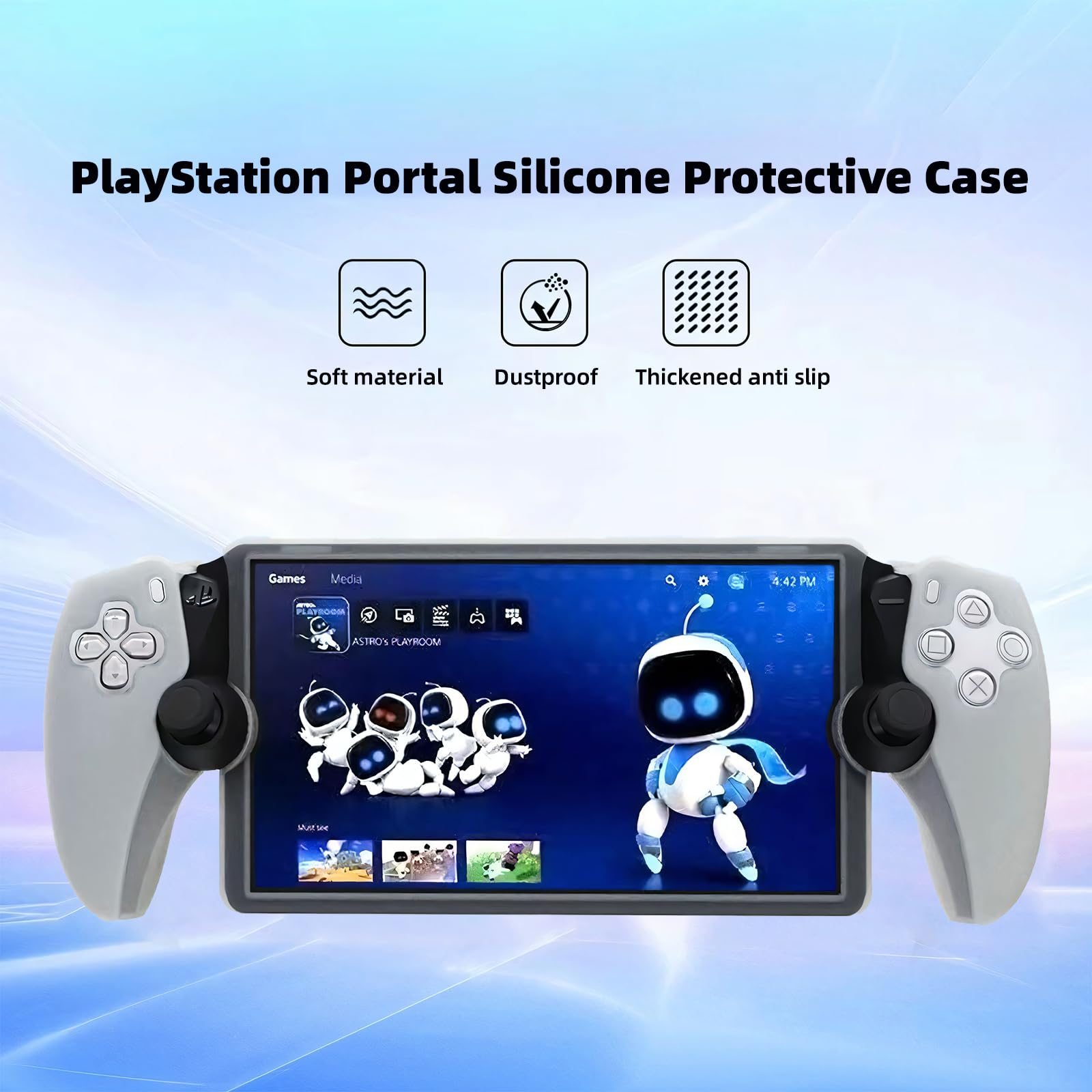 WUXIDIXI Red Silicone Case For PS5 Portal - Soft Protective Cover For Playstation Portal Remote Player