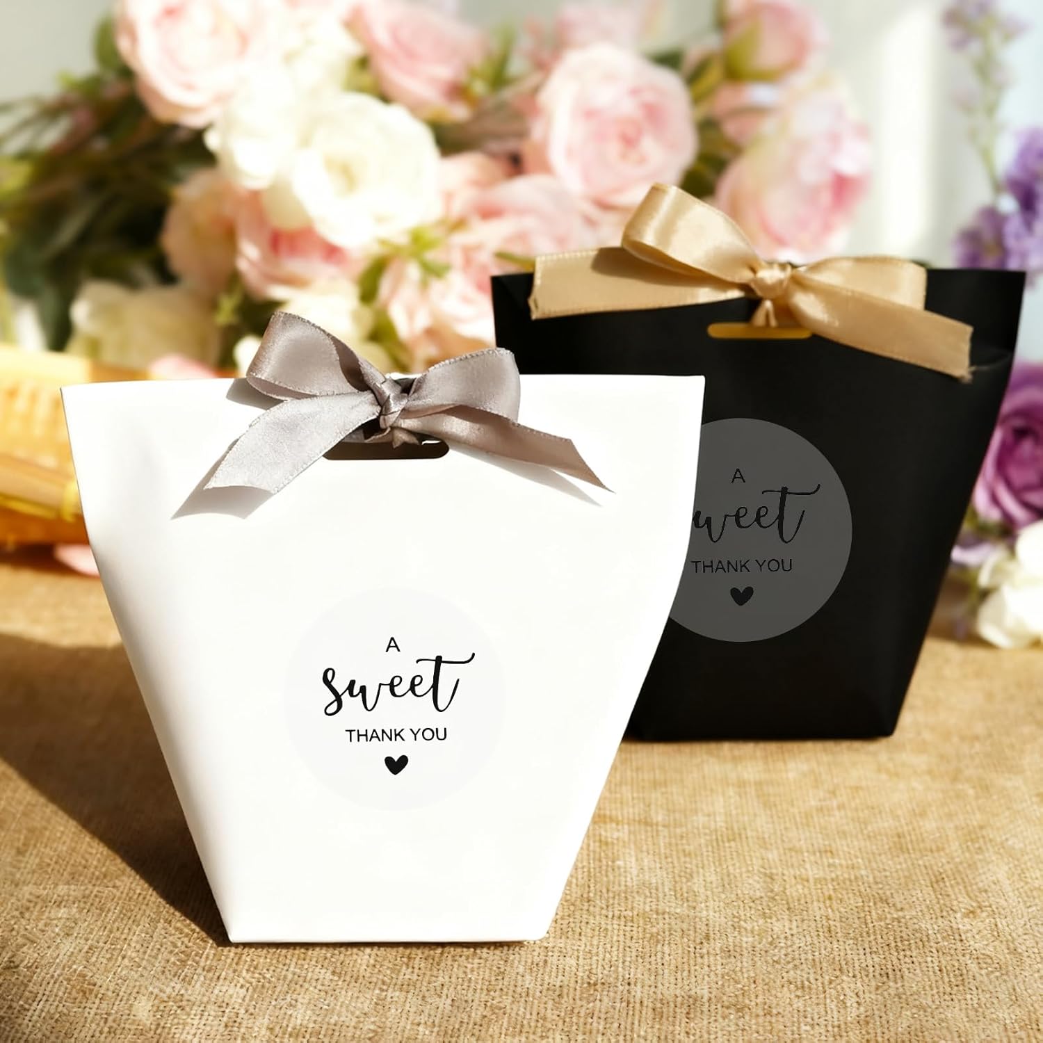 180 PCS A Sweet Thank You Stickers, 2 Inch Welcome Favor Thank You Labels Clear Black Envelope Seals Self-Adhesive Round Gift Stickers for Bags DIY Craft Small Business - Image 5