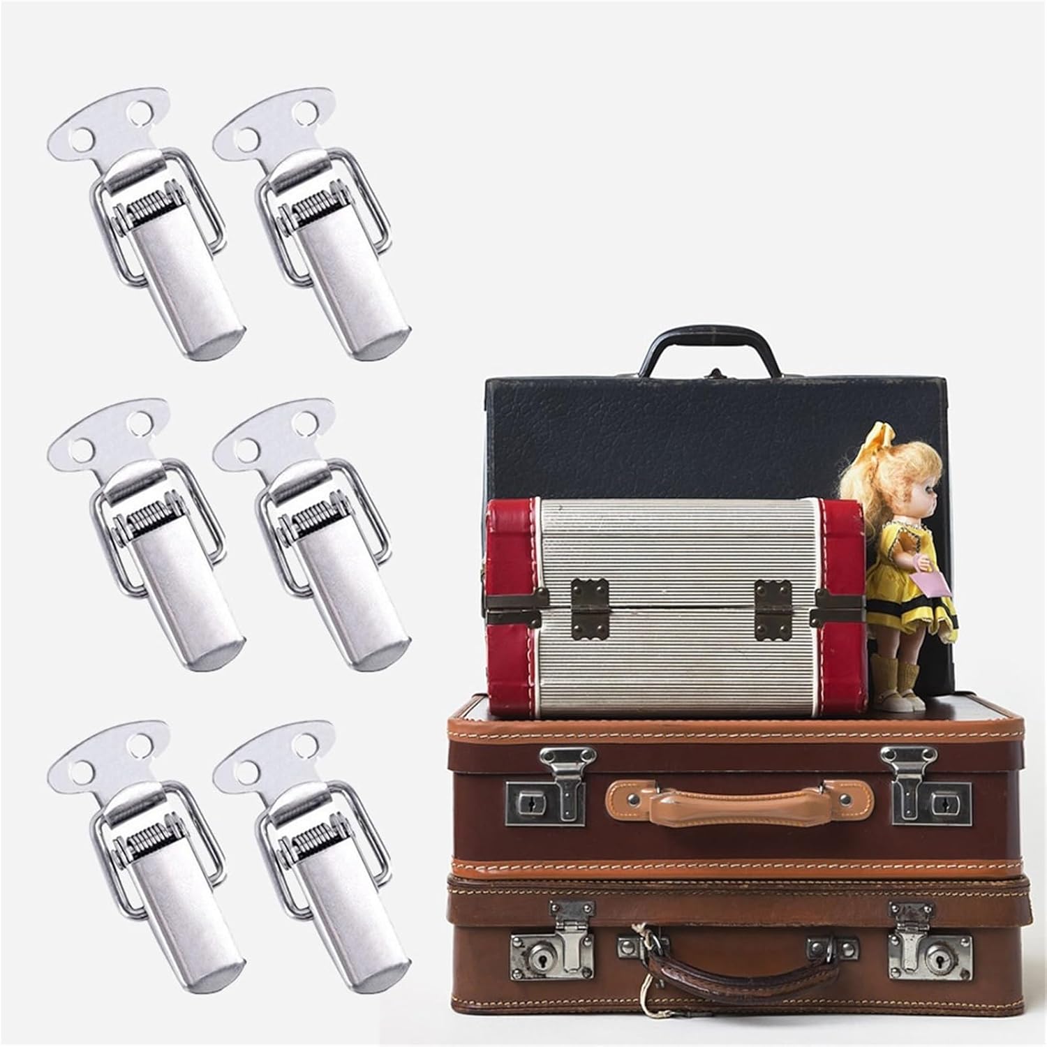 Jewelry Box Latch 6pcs Suitcase Case Latch Clamp Clip Toggle Catch Clasp Box Furniture Hardware Accessories
