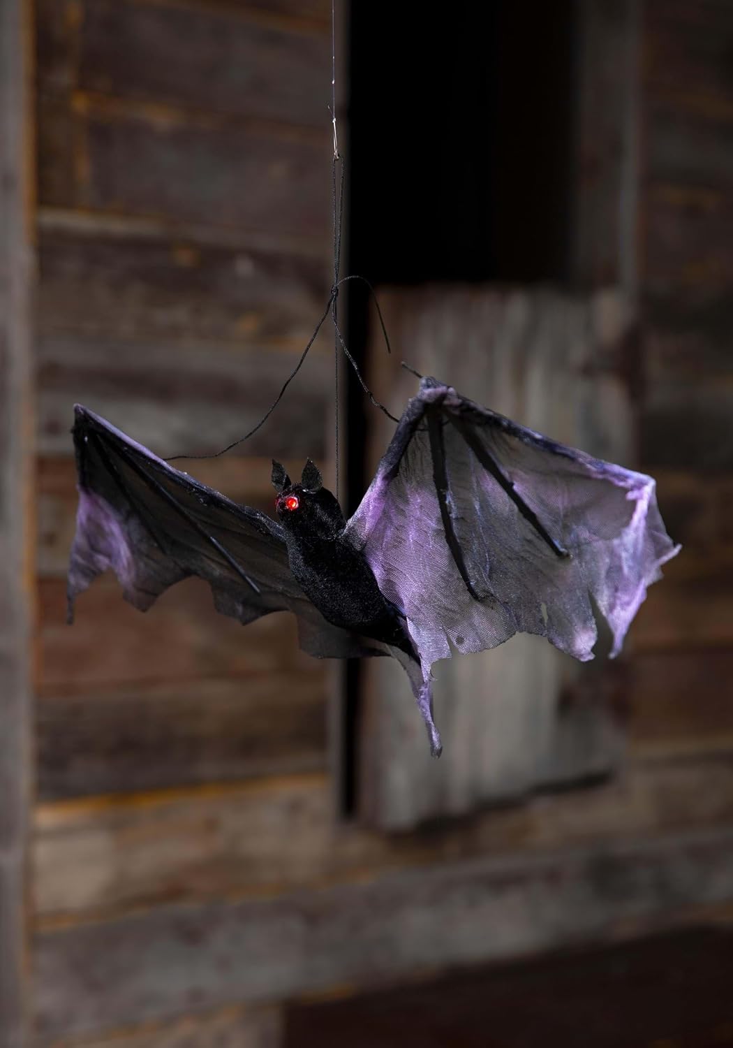 Fun Costumes Black Scary Creepy Bat Halloween Indoor & Outdoor Decoration 7" High Body, 19" Wing Span Cord for Hanging