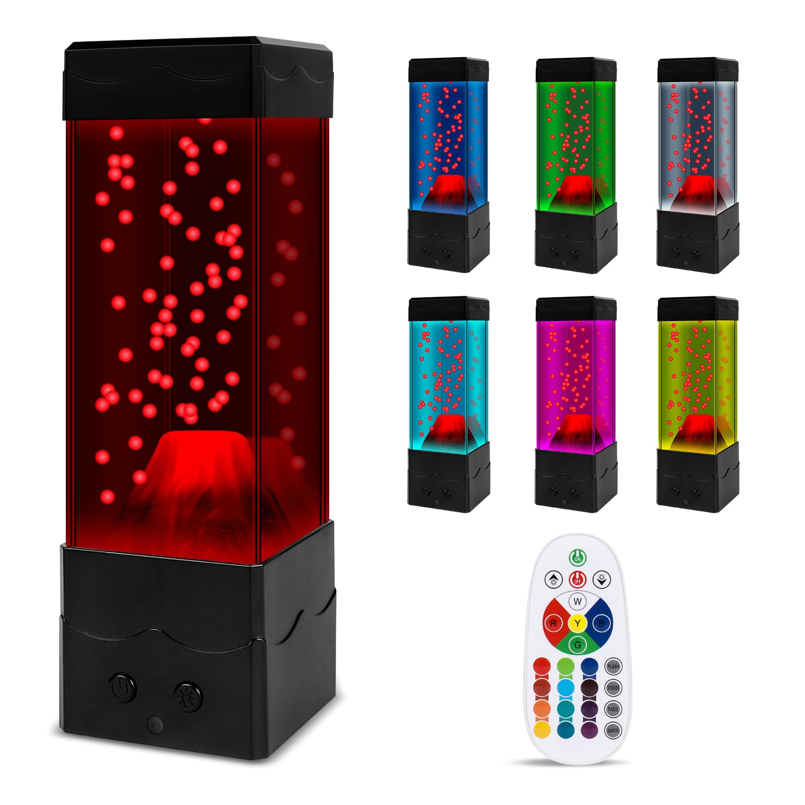 Lámpara Volcán, 16 Colores Lava Lamp para Niños, Lámpara LED Luces de Estado de ánimo con Mando a Distancia, para Dormitorio de Niños Regalo de Cumpleaños de Navidad, para Oficina Decoración