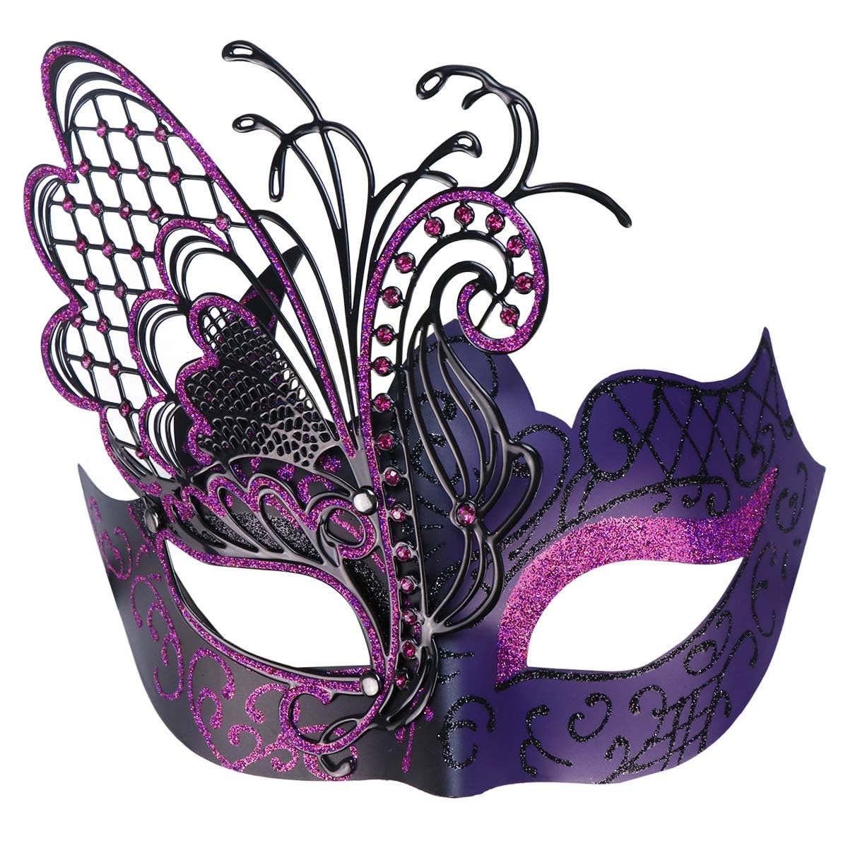 Coddsmz Mysterious Venetian Butterfly Shiny Butterfly Lady Masquerade Halloween Mardi Gras Party Mask
