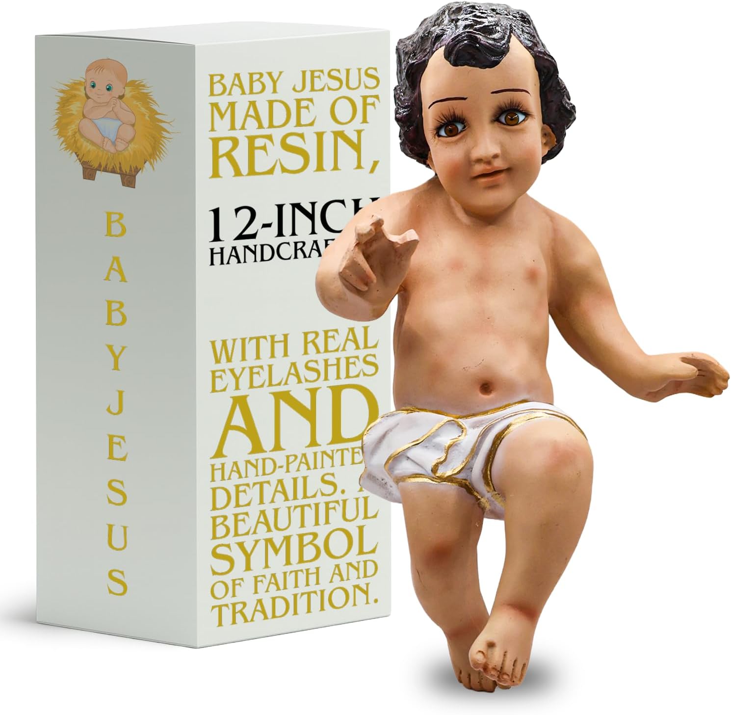 Baby Jesus figure nativity HandMade in Mexico - Niño dios for nacimiento de jesus para navidad - Christmas Baby Jesus for nativity scene - baby jesus doll - manger ornament not included - little jesus