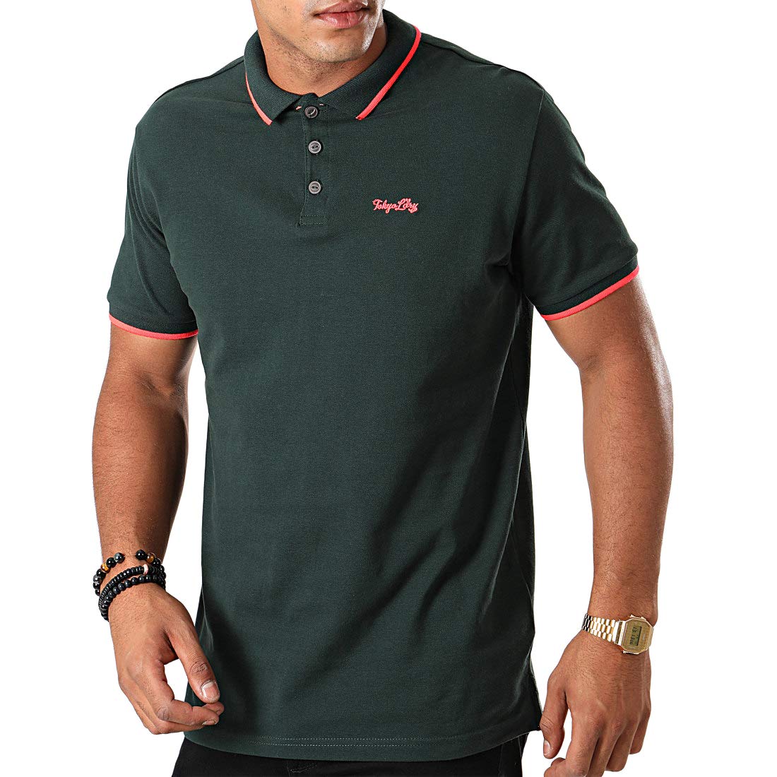 Tokyo Laundry Noel Cotton Pique Polo Shirt in Pine Grove S
