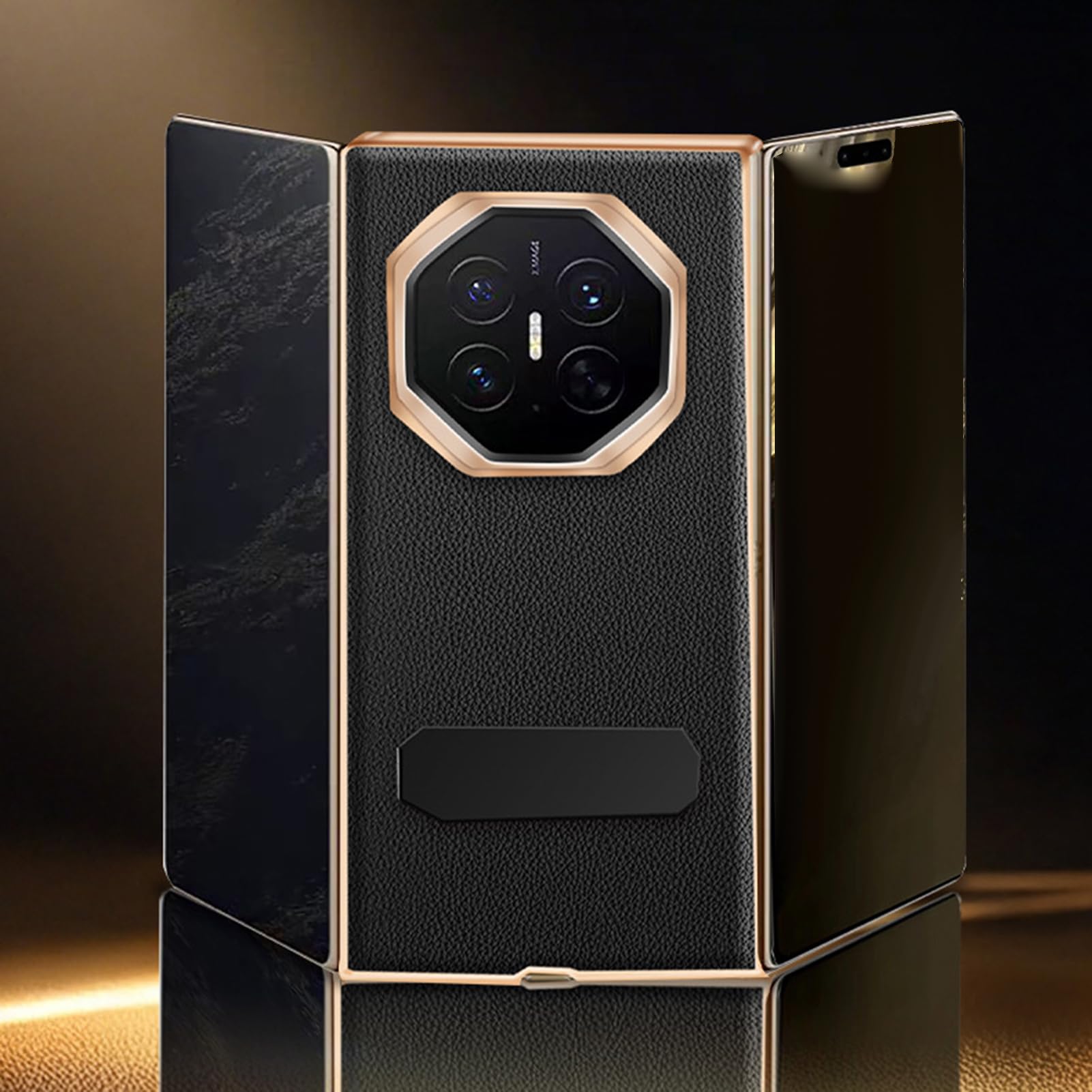 Pokrowiec ochronny do Huawei Mate XT2, składany stojak liczi blizny skóra