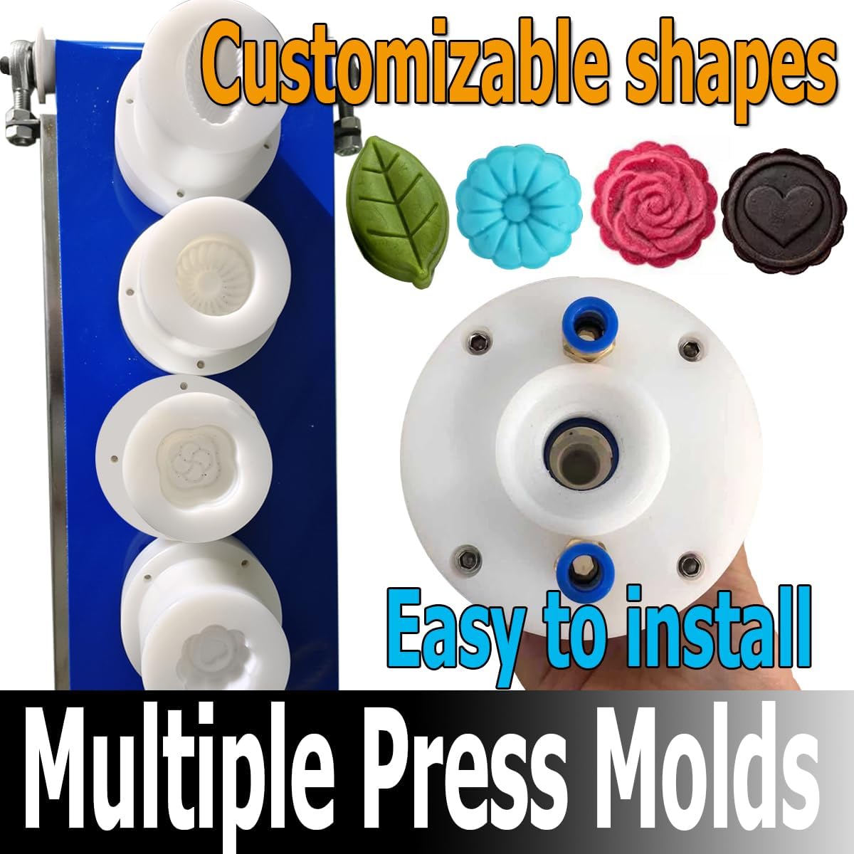 TXMACHINE® Dough Divider Press Machine 7'' Pizza Dough cutter Presser machine Pastry Bread Pizza pneumatic dough Forming Machine 0.12-1.18in Thickness (220V/50HZ, 0.035-17.63OZ)