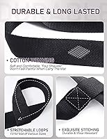 Vista 5 de MRZZATA Correa para transportar esterilla de yoga - Correa gruesa y ancha ajustable para transportar la esterilla o para estiramiento, negra