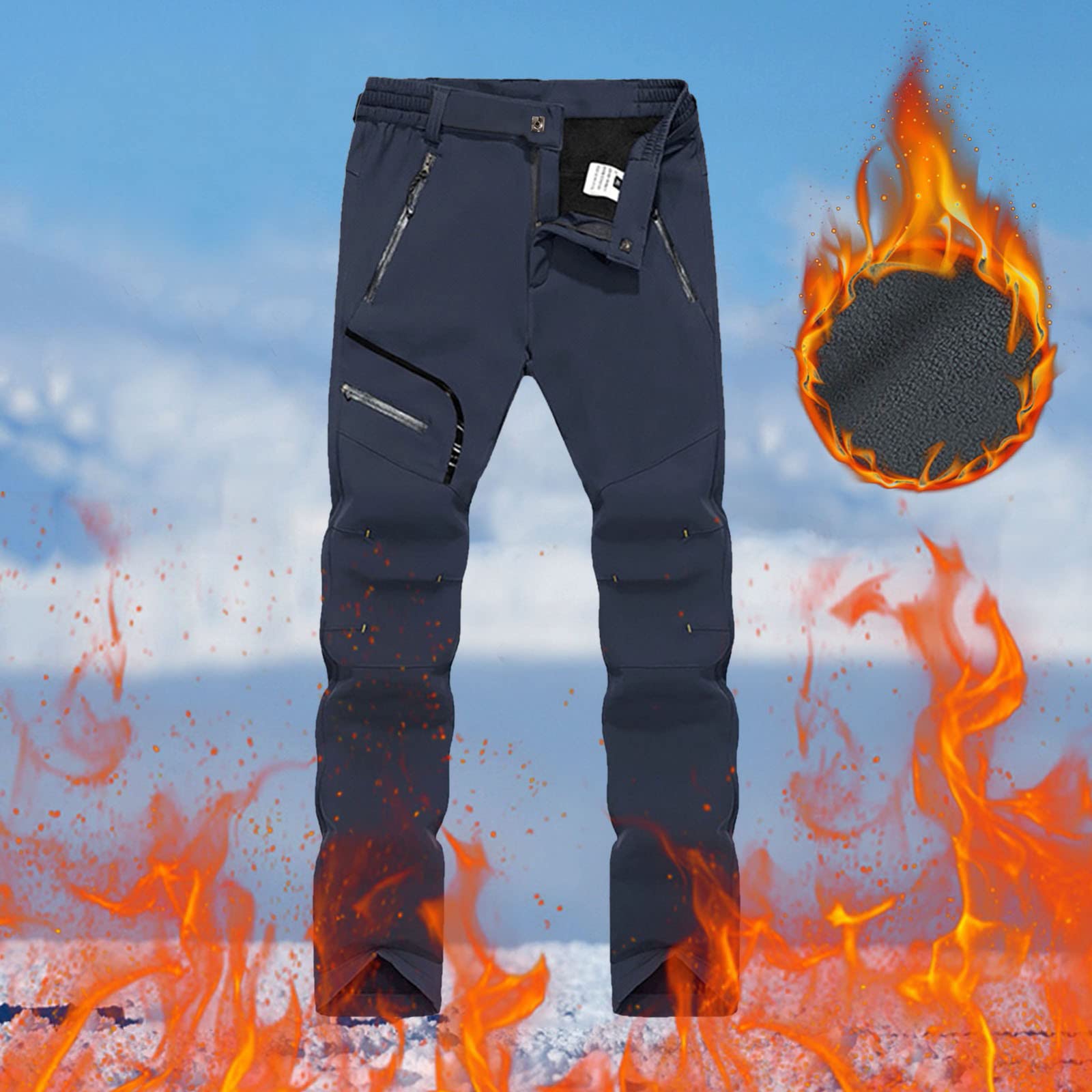 Pantalones de senderismo para hombre, impermeables, transpirables, resistentes al viento, ajustados, softshell, cómodos, ligeros, pantalones de senderismo con cintura expandible