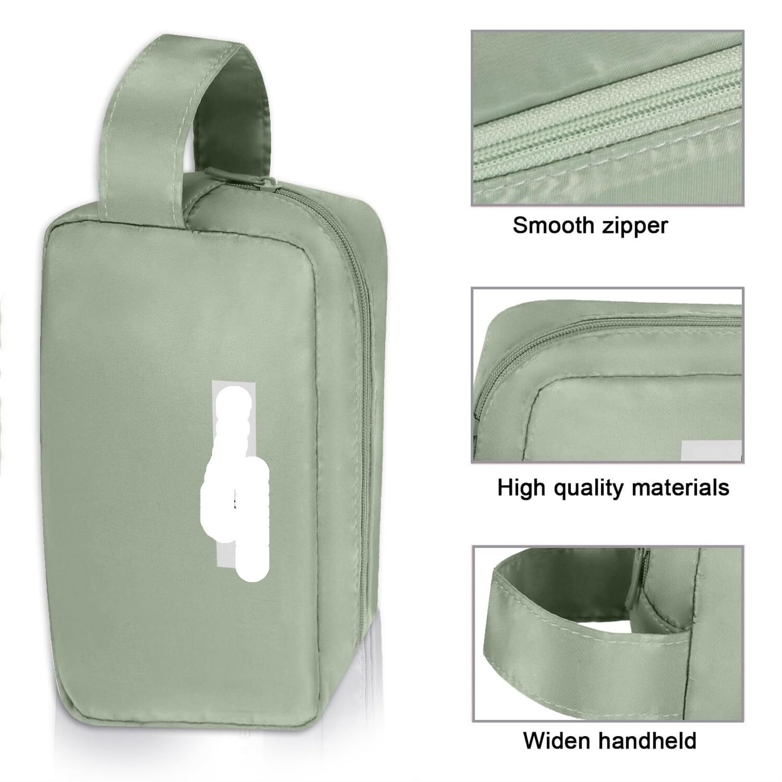 Kosmetiktasche Damen Reise-Make-up-Tasche, Kosmetiktasche, Make-up-Tasche, Kulturbeutel for Damen Und Herren Kulturbeutel(Grün,18cm)