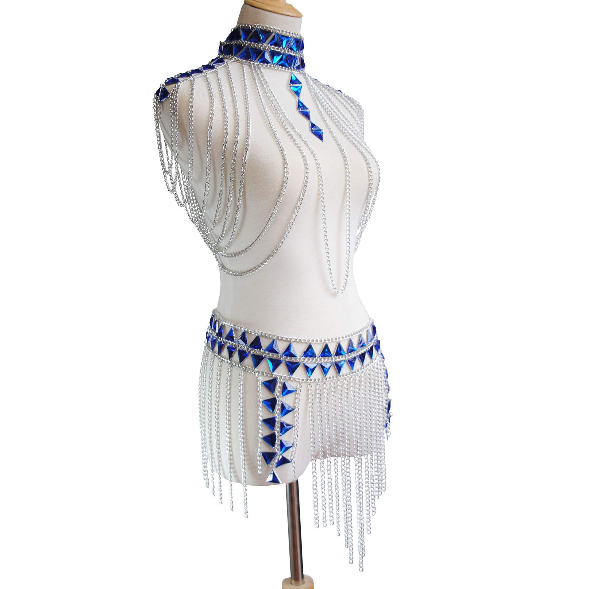 Connie Cloris Women's Sexy Suit Body Chain: F-Silvery Colour