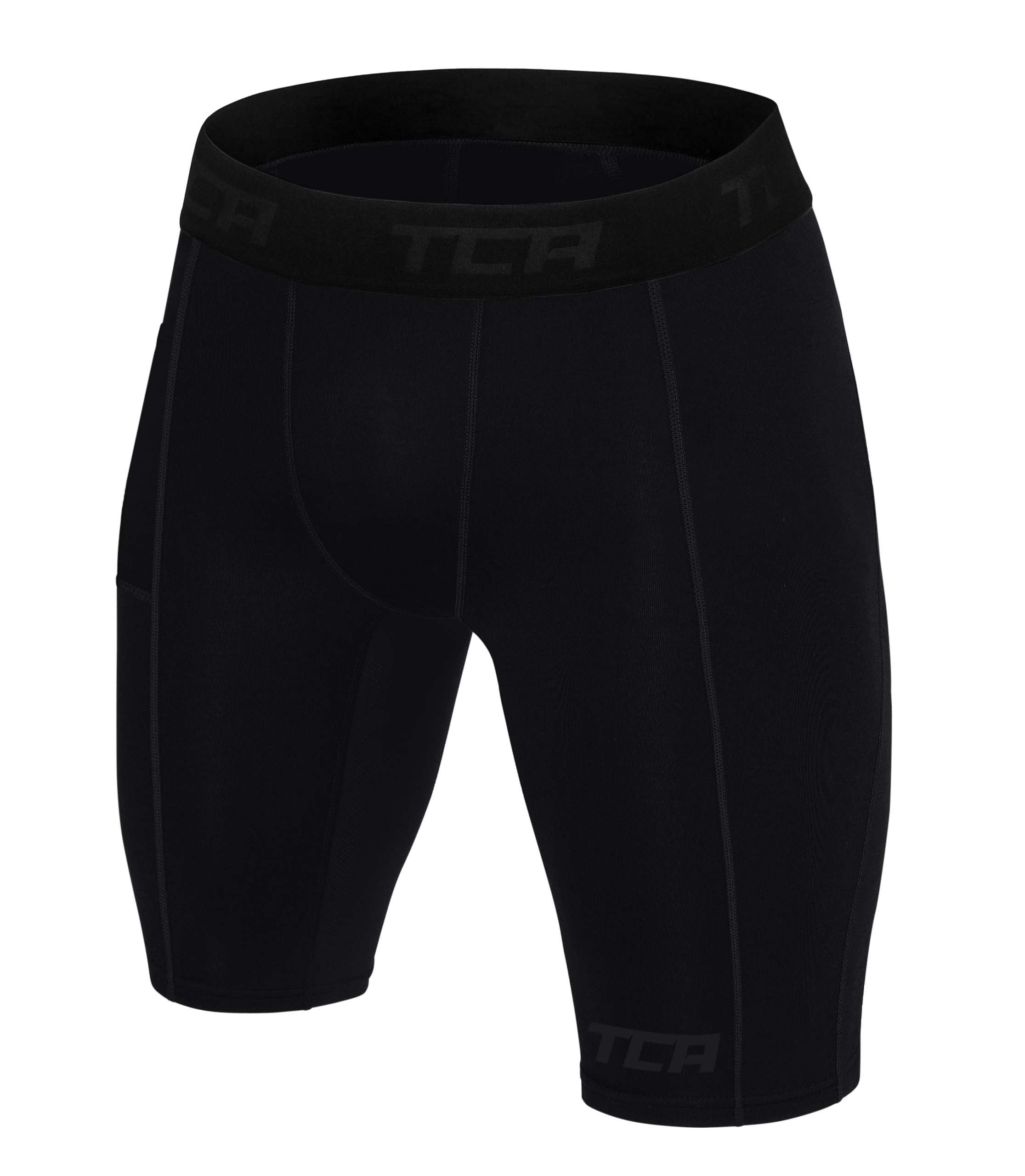 TCA Men's SuperThermal Compression Base Layer Thermal Under Shorts - Black Stealth, L