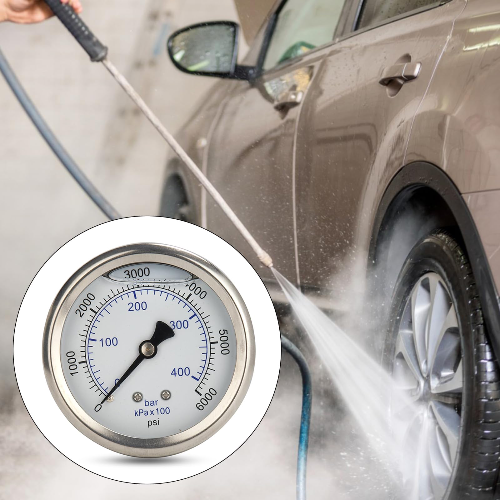 Amazon.co.jp: 高安定性圧力洗浄機ゲージ 6000psi クイックコネクト