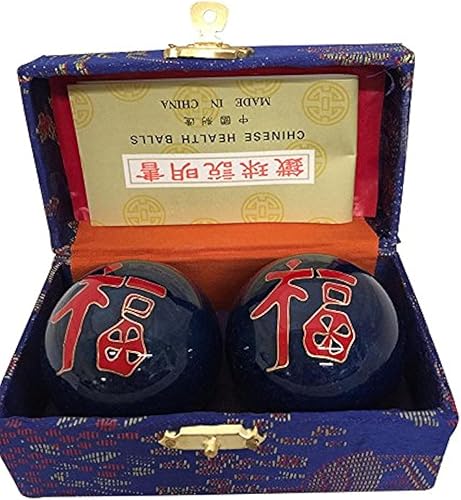 THY ARTS Baoding Balls - Bolas chinas de masaje de salud para ejercicios de estrés, símbolo de la fortuna azul #3