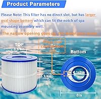 Vista 2 de Paquete de 2 filtros de spa PBF40M, repuesto de filtro para bañera de hidromasaje PBF40, compatible con Pleatco PBF40 y PBF40-M, compatible