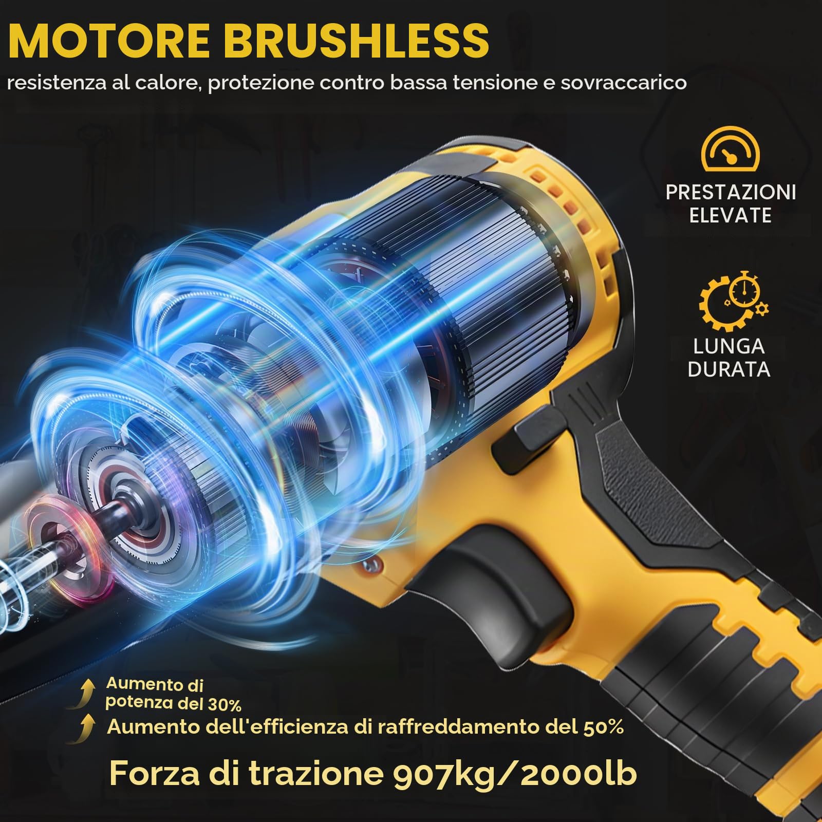 Rivettatrice senza fili compatibile con Dewalt 18 V (senza batteria), pistole elettriche automatiche con 40 rivetti per rivetti da 1/8", 5/32", strumento per rivetti senza spazzole per metallo