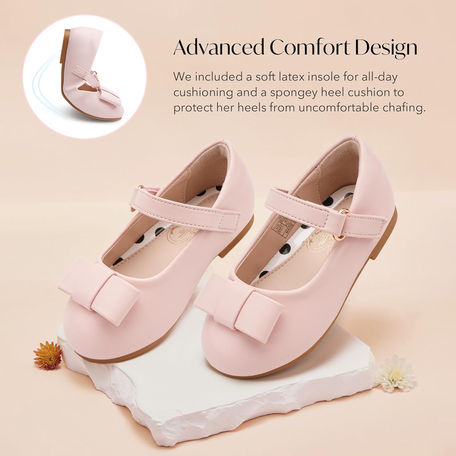 Stelle Girls Dress Shoes Toddler Mary Jane Shoes Flats with Bow for Toddler/Little/Big Kids - Image 5