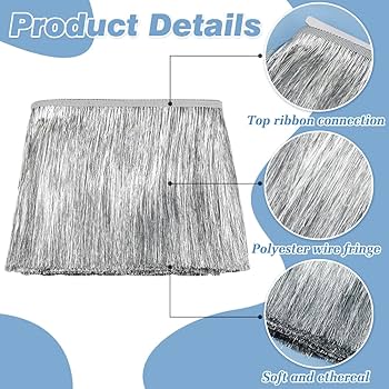 Amazon.com: FINGERINSPIRE 10.9 Yards Metallic Fringe Trim 7