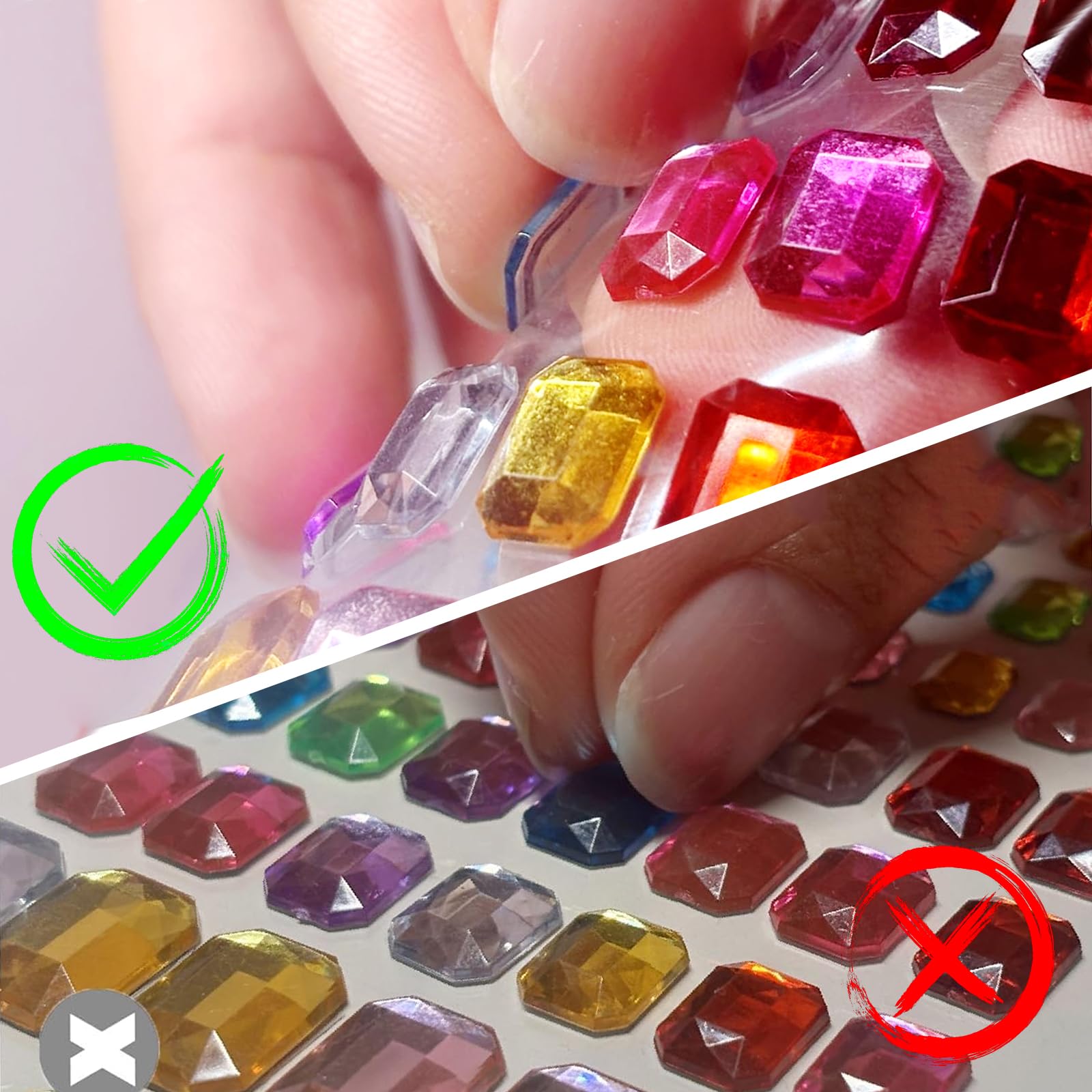 Lot De 2 150 Pierres à Paillettes Autocollantes - Strass