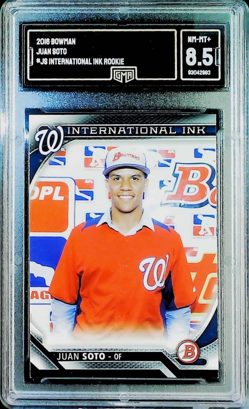 2016 Bowman International Ink Baseball #II-JS Juan Soto Washington Nationals GMA 8.5 NM-MT+ Trading Card Serial Number May Vary