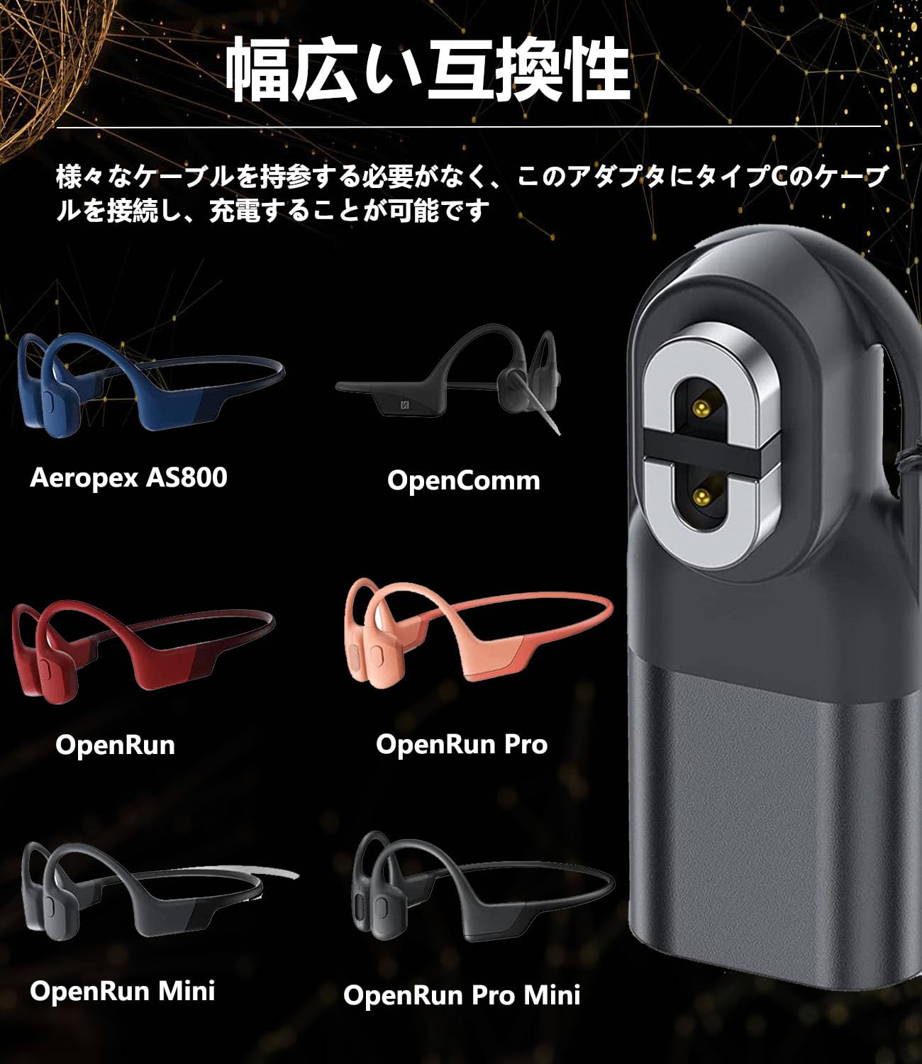 Amazon.co.jp: Shokz USB Type-C用変換アダプターShokz 骨伝導イヤホン 