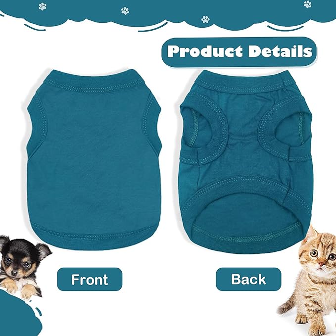 Ropa para Perros Chihuahua 2 Piezas Camiseta Suave Verano miniatura 6