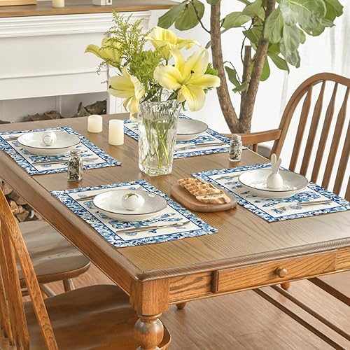 Miniatura 4 de Artoid Mode Buffalo Plaid Bunny - Juego de 6 manteles individuales de Pascua de 12 x 18 pulgadas para decoración de fiestas, cocina, comedor