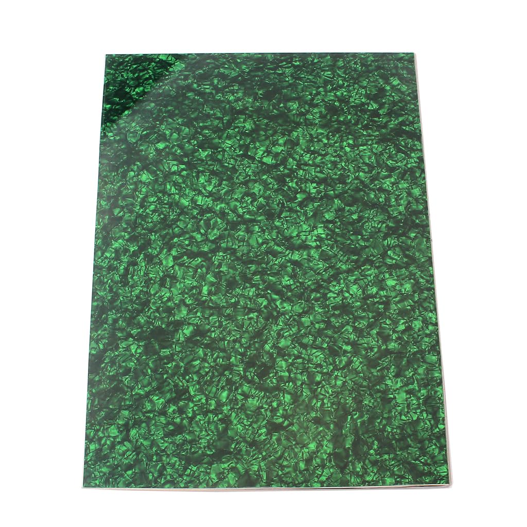 Guitar Pickguard Material, Green pearl Pickguard Material 3 Ply 11.6x17 Inch,Electric/Acoustic Guitar Pick-guard Material Sheet Pearl