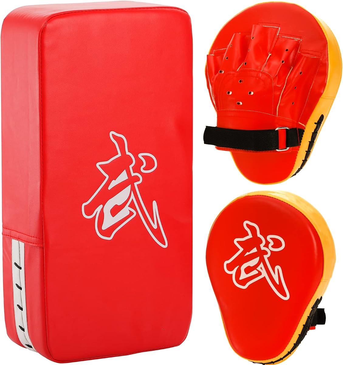 2-in-1 Punching Mitts Kick Pack Set, Boxing Gloves Taekwondo Kick Pad, Boxing Pads Curved Focus Punching Mitts, Adjustable Soft Shield Durable Training Pads Set