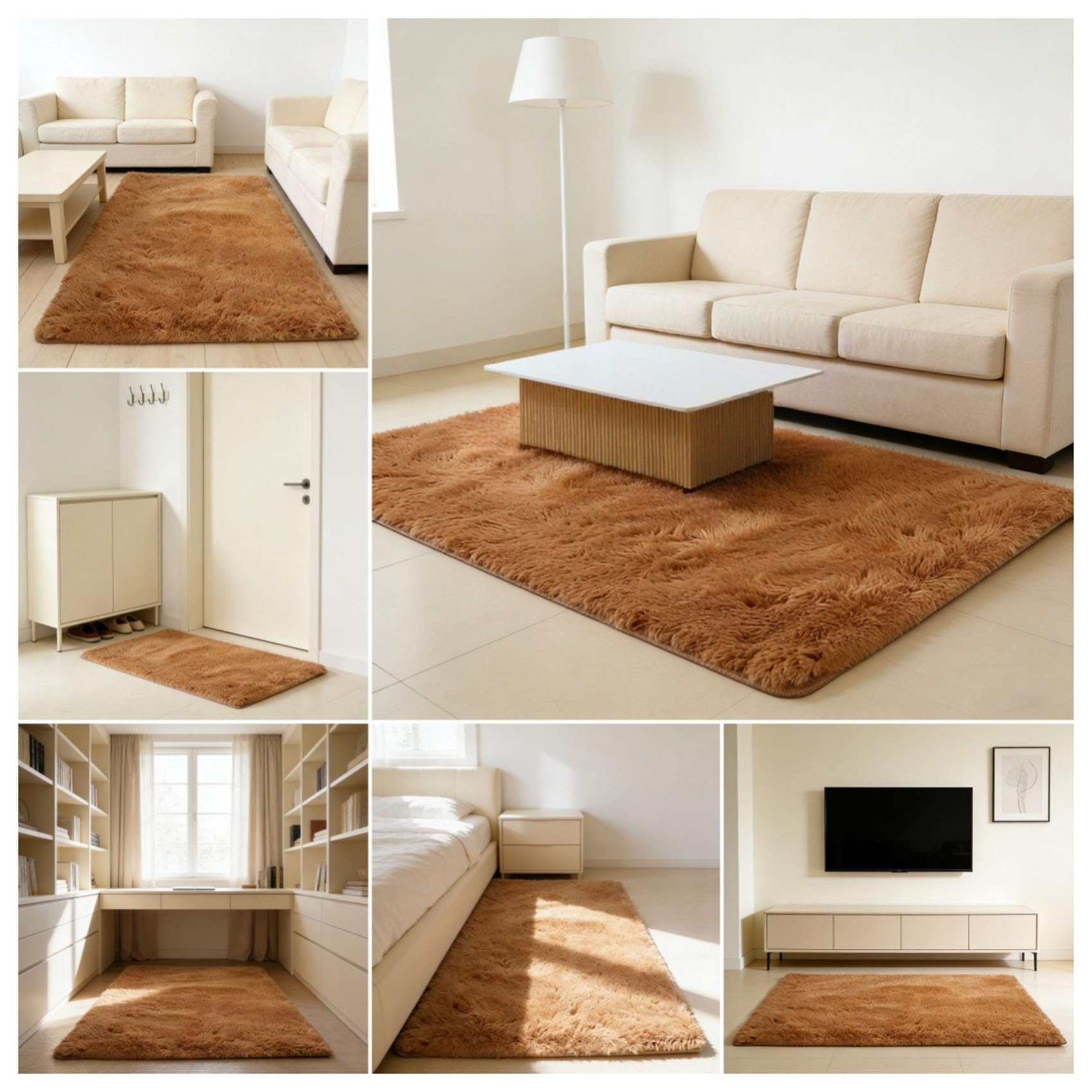 Amazon | ラグ 極厚 70 x 175 cm 厚め洗える滑り止め付ふわっとした