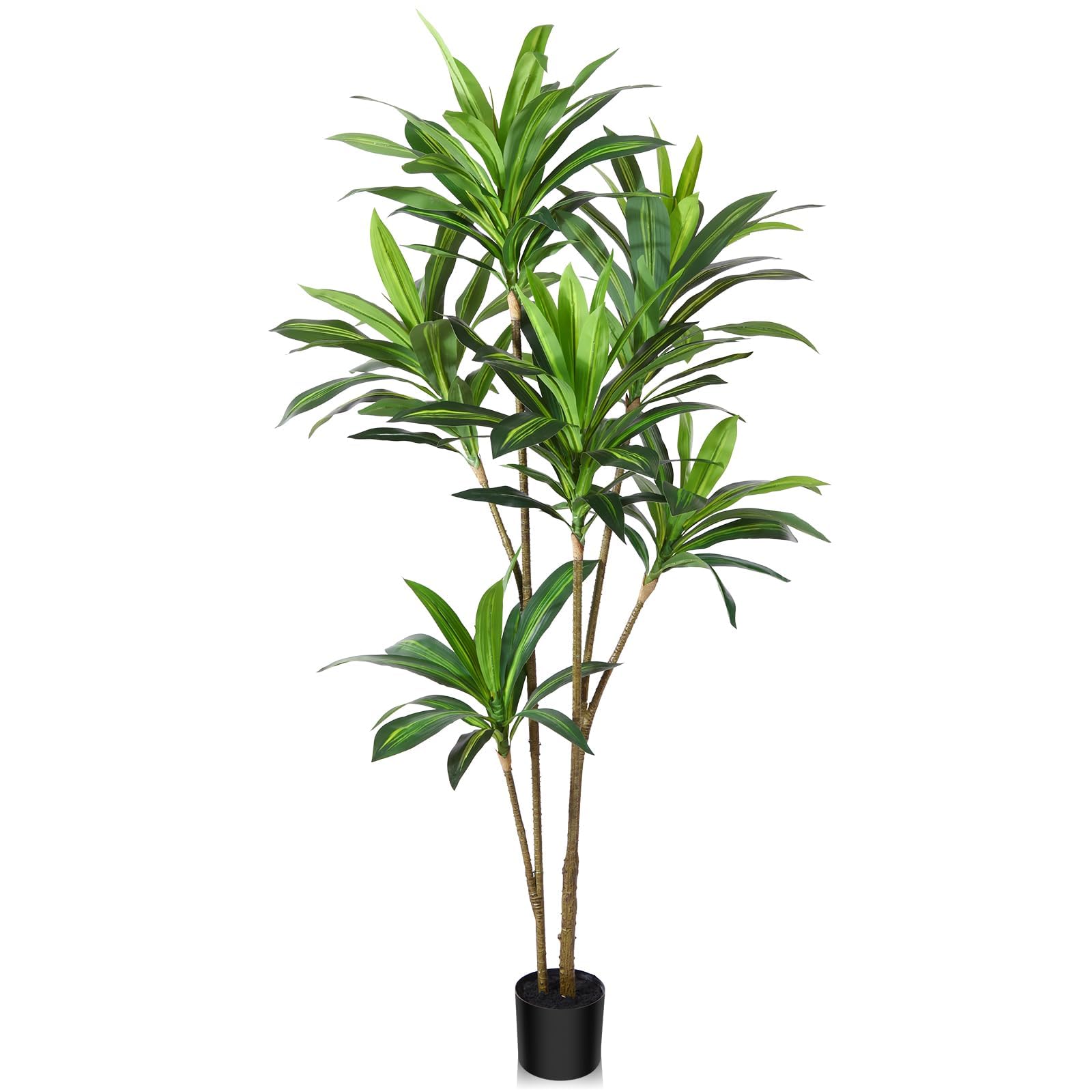 JINDUN Artificial Dracaena Tree,Fake Plants Artificial Dracaena Plants for Indoor, Fake Trees for Office Home Living Room Floor Patio Greening Porch Decor, Set of 1 (180CM)