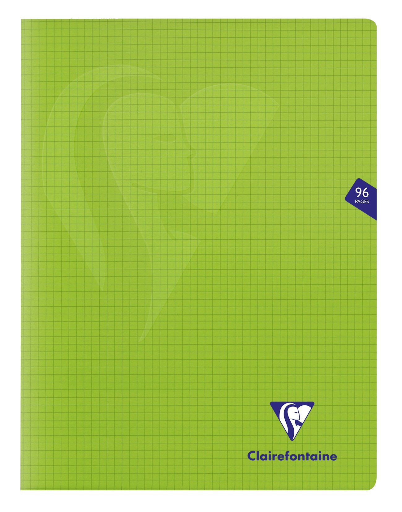Clairefontaine - Ref 353362C - Cuaderno con grapado lateral Mimeys (96 páginas) - Tamaño A4+, cubierta Polypro de papel vitela cepillado de 90 g/m², regla cuadrada - cubierta verde