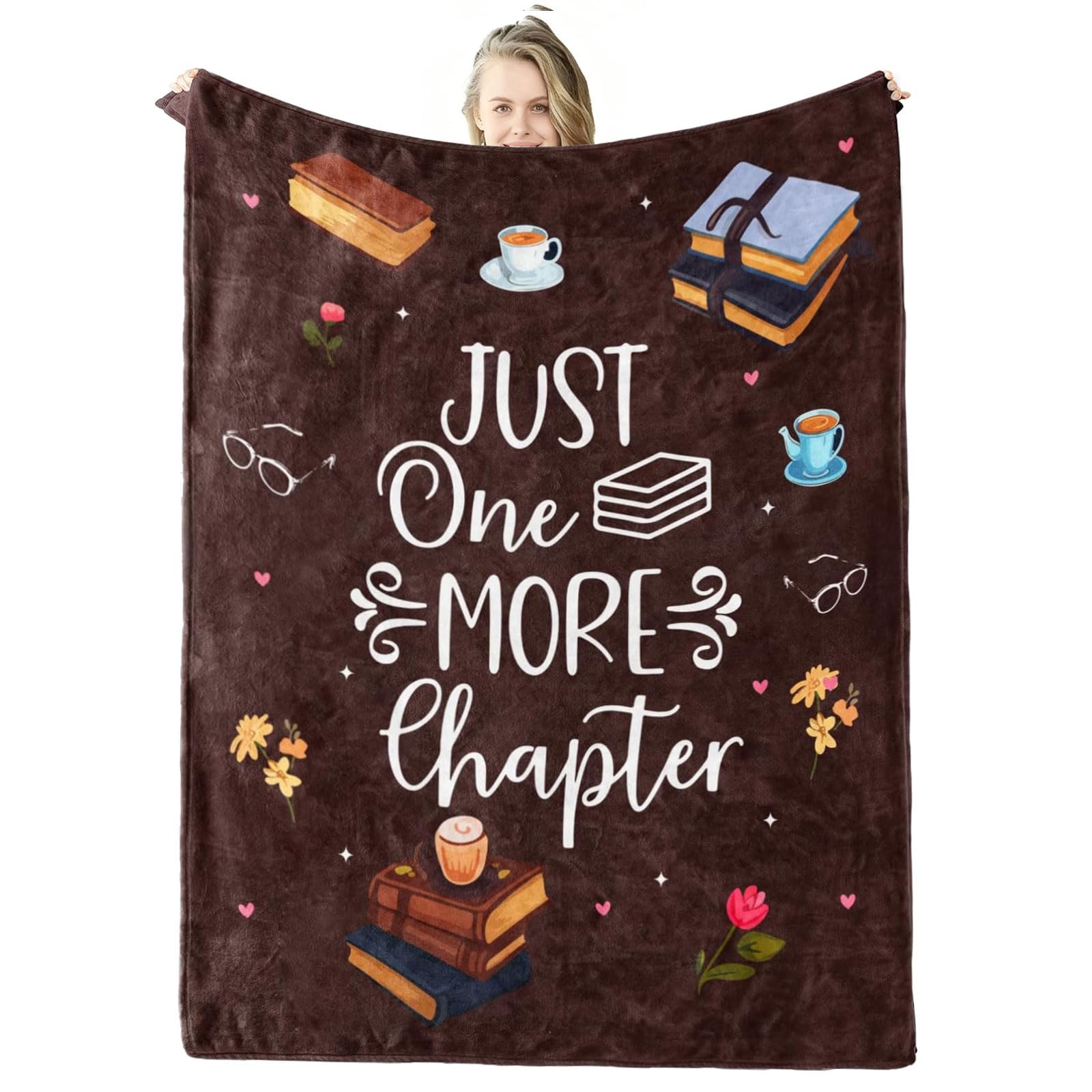 Coperta per amanti dei libri, 127 x 152,4 cm, in flanella, regalo per lettura, idee regalo di compleanno, regali letterari per amanti dei libri, lettori, topi di biblioteca, uomini, donne, amici
