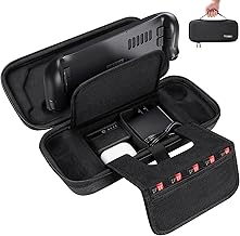 TOQIBO Protective Carrying Case for Steam Deck, Portable Travel Carrying Case Pouch Compatible with Steam Deck Console & Accessories, Hard Shell Carry Case Built-in AC Adapter Charger Storage Bag (Carrying Storage Case)